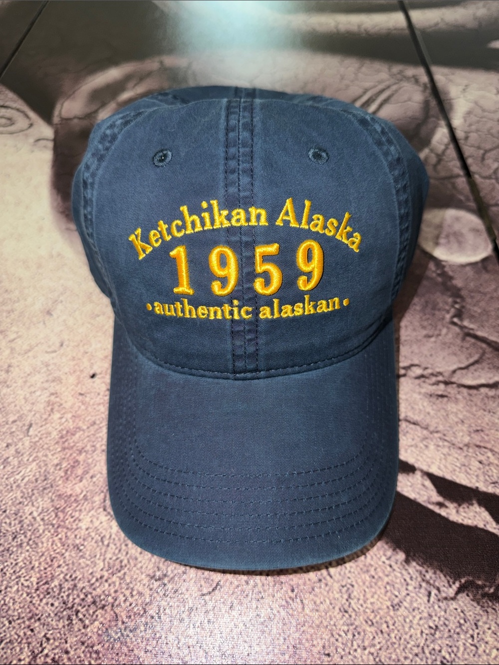 Ketchikan Alaska 1959 Embroidered Baseball Cap - Navy & Yellow